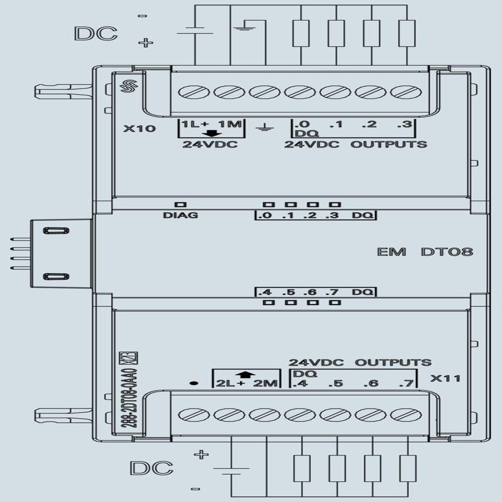 SIEMENS S7-200 SMART DIGITAL MODULES-6ES7288-2DE08-0AA0
