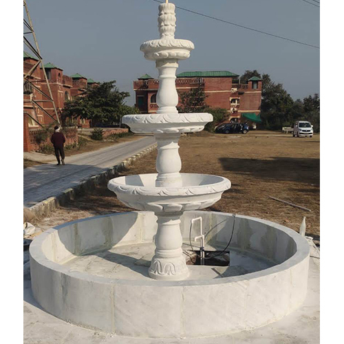 White Polished Surface Finely Finished Marble Fountain