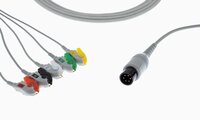 6 Pin 3 Lead / 5 Lead , Clip Type / Snap Type Multi-para Monitor Ecg Cable