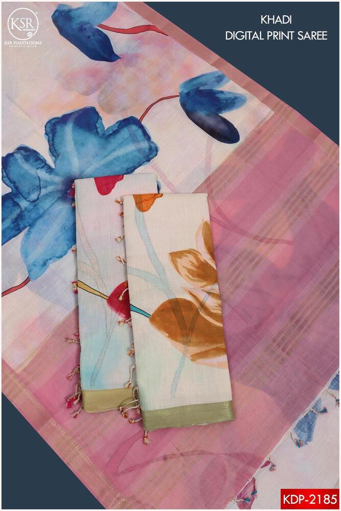 KHADI COTTON DIGITAL PRINT SAREE