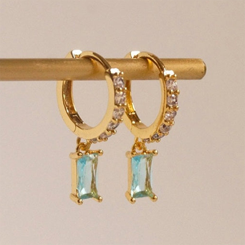 Cubic Zircon Hoop Earrings