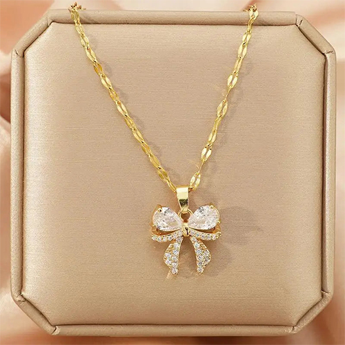 Dainty Bow Necklace