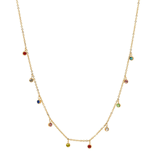 Colorful Round Zircon Necklace