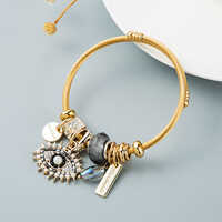 Evil Eye Crystal Pendant Beaded Bracelet