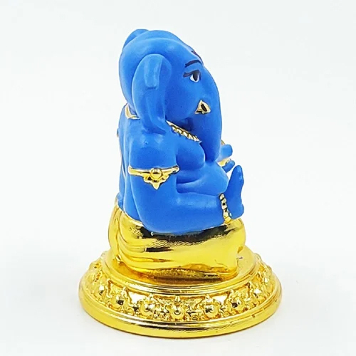 Blue Gold Plated Ganesh Statue