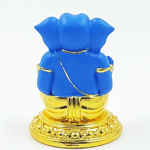 Blue Gold Plated Ganesh Statue - Feature: Light Weight