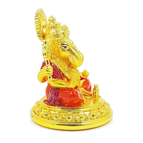 3 Inch Gold Plated Ganesha Statue