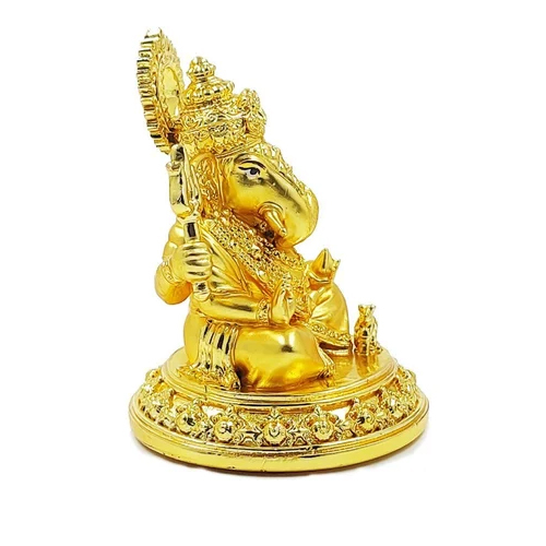 Ganesh Gold Plated Statue - Feature: Easy To Clean