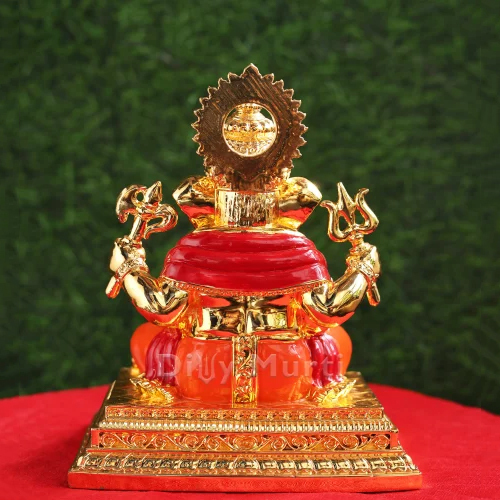 6 Inch Gold Plated Ganesh Statue - Feature: Light Weight