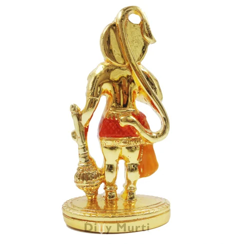 4 Inch Gold Plated Hanuman Idol - Feature: Light Weight