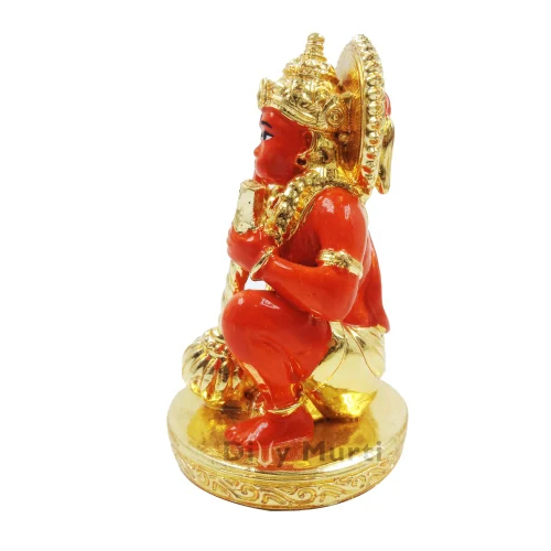 3 Inch Gold Plated Hanuman Idol
