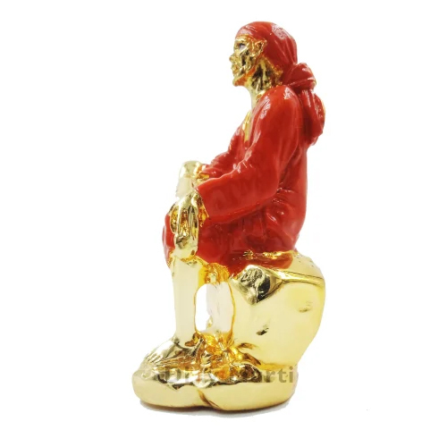 Fiber gold plated Saibaba Statue
