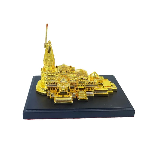 8 Inch Gold Plated Ram Mandir