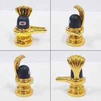 2 Inch Gold Plated Shivling - Design Type: Customizable