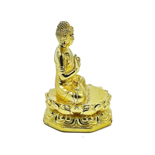 2 Inch Gold Plated Buddha Statue - Material: Resin