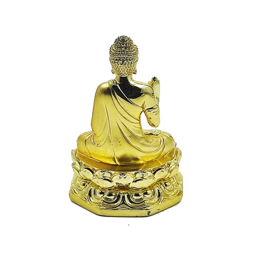 2 Inch Gold Plated Buddha Statue - Material: Resin