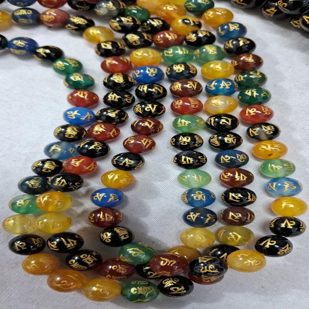 Om mani painting onyx Crystal Beads