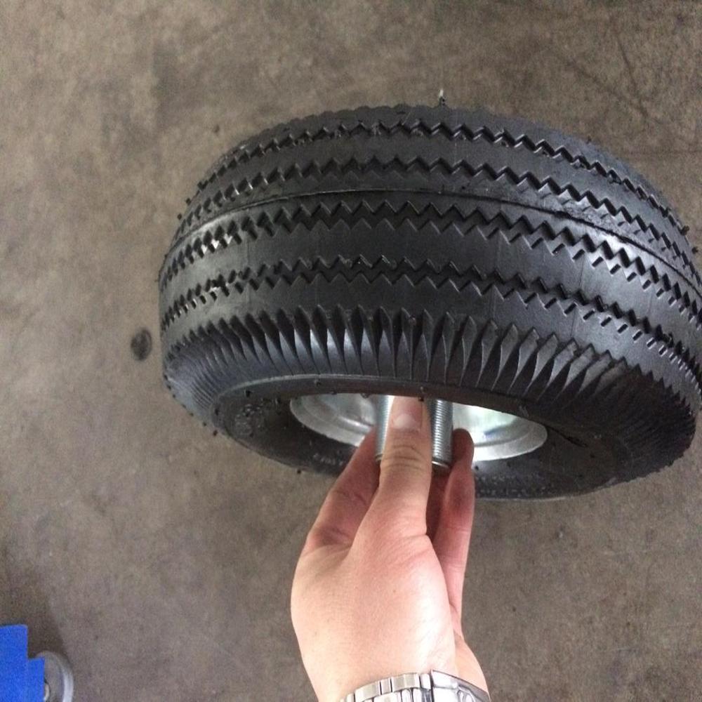 Pneumatic Wheels - Rubber Tire, 4 Inch Diameter, Black | Steel Rim, 550 Lbs Load Capacity, Ball Bearing, Ideal For Hand Trucks And Carts