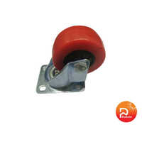 Light Duty Polyurethane Castor Wheel - Color: Red
