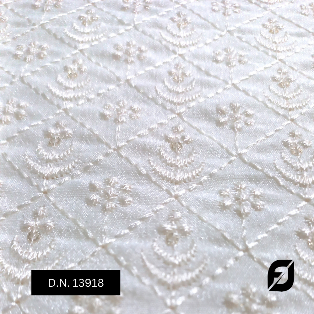 White Sherwani fabric for Bridwalwear Outfit