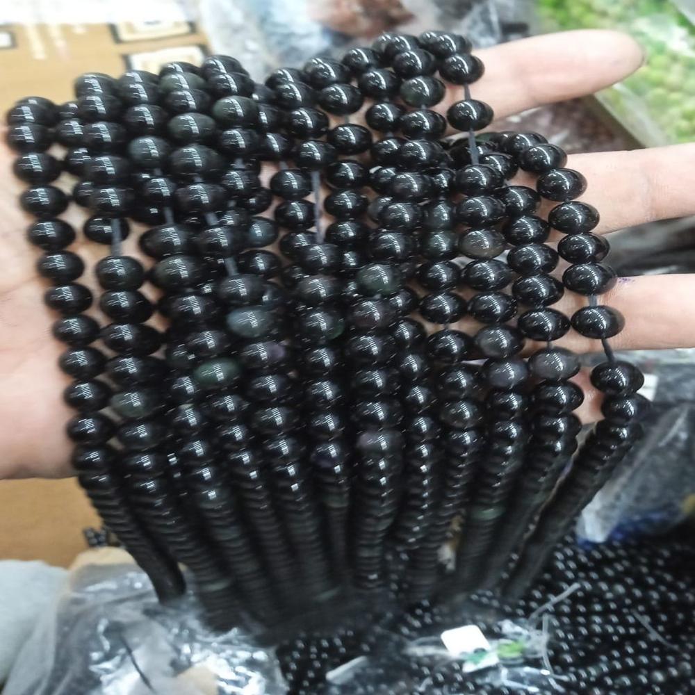 Black Onyx Crystal Beads - Shape: Round