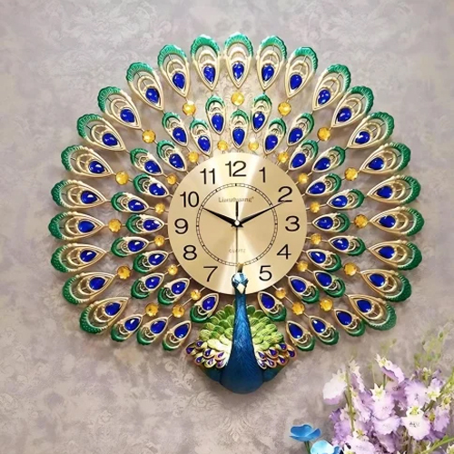 Peacock Wall Clock - Color: Multicolor