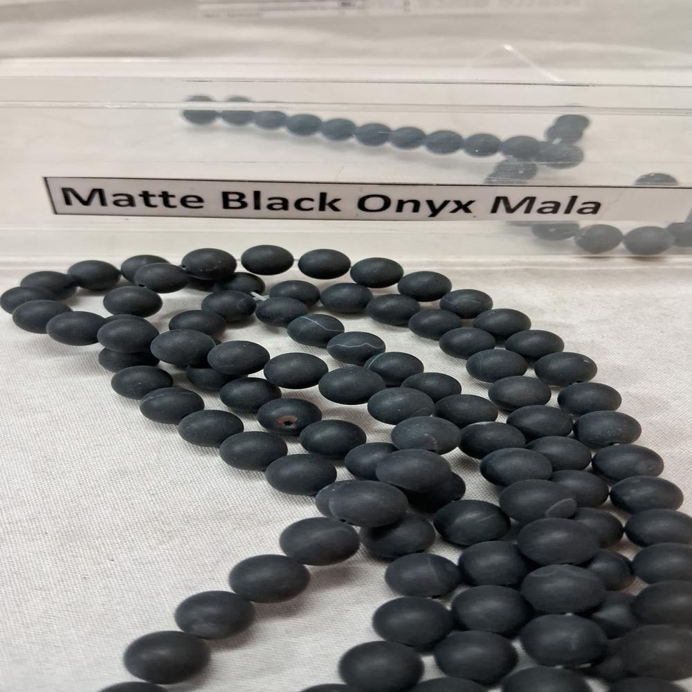 Matte Black Onyx Crystal Beads - Shape: Round