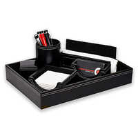 Faux Leather Office Stationery Storage - Feature: Plain