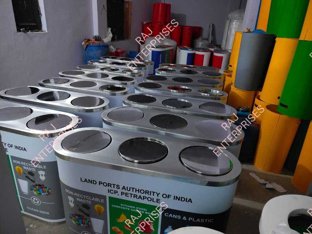 Stainless Steel Dustbin 2 in 1