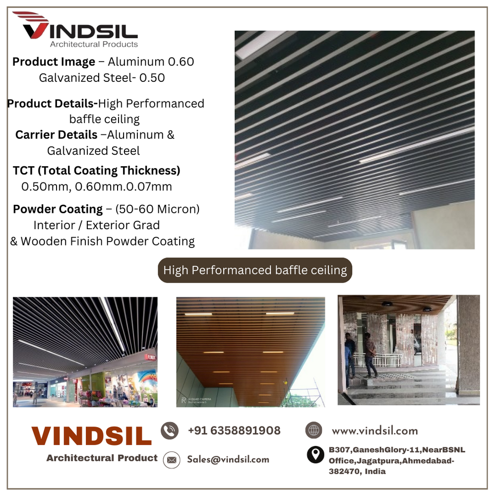 High Performanced Baffle Ceiling - Application: Residential & Commercial