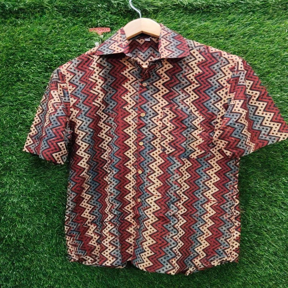Men's Ajrakh Block Print Shirts