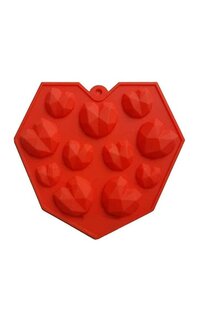 11 Cavity Heart Pinata Mould - Flexible Silicone, 11 Cavity Capacity, Diamond Heart Shape | Easy Release, Microwave And Dishwasher Safe, Multipurpose Use