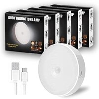 Motion Sensor Light For Home With Usb Charging Wireless - Built-in 400mah Lithium Battery, 60 Lumens Output , Easy Installation With Adhesive Pads And Magnet