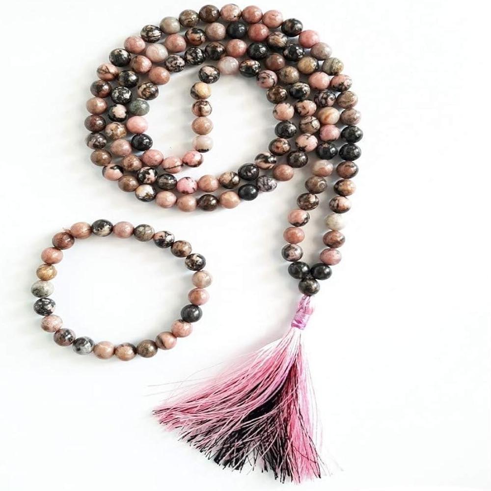 Rhodonite Black natural Crystal Beads
