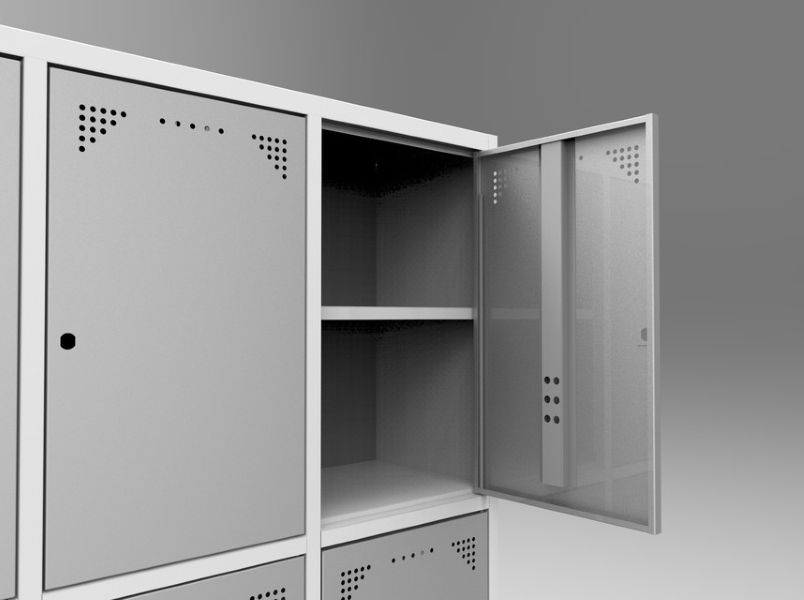 Sheet Metal Cabinets - Stainless Steel, Variable Dimensions, Silver Color | Double Doors, Multiple Shelves, Ideal For Tool Storage In Workshops And Labs