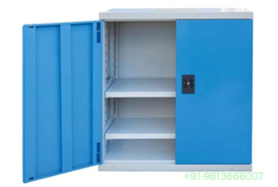 Sheet Metal Cabinets - Stainless Steel, Variable Dimensions, Silver Color | Double Doors, Multiple Shelves, Ideal For Tool Storage In Workshops And Labs