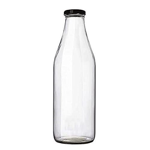 Storage And Serving Glass Bottle With Metal Lid - Color: Transparent