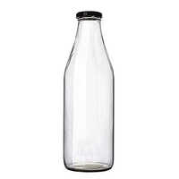 Storage And Serving Glass Bottle With Metal Lid - Color: Transparent