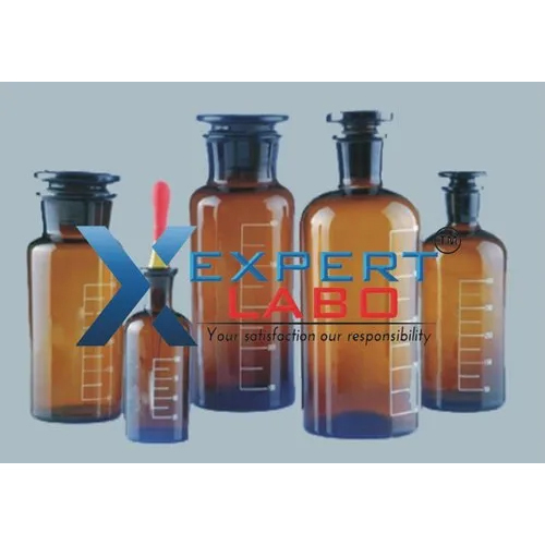 Glass Cylindrical Reagent Bottle Amber - Application: Lab