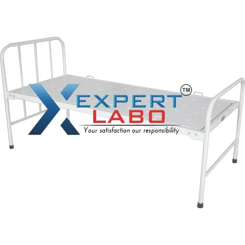 Stainless Steel Manual Hospital Bed - Color: White