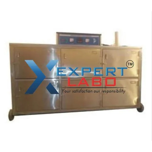 Six Double Body Metal Mortuary Chamber - Color: Silver