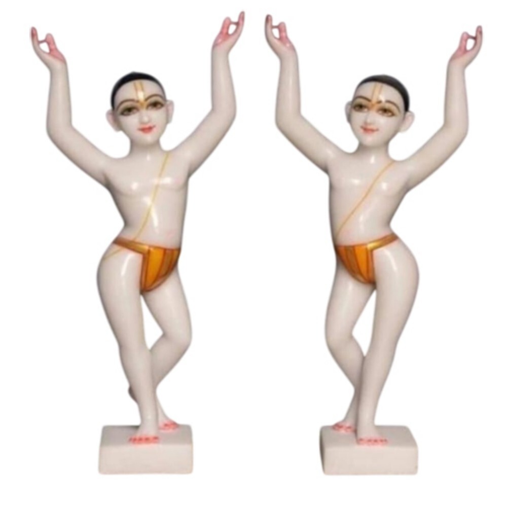 1.5 Feet Marble God Nritya Statue - Design Type: Modern