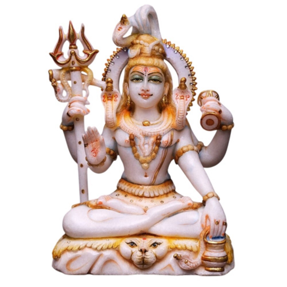 2 Ft Marble Shiv Statue - Design Type: Modern