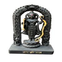 Black Stone 1.5 Ft Ram Lala Statue - Feature: Durable