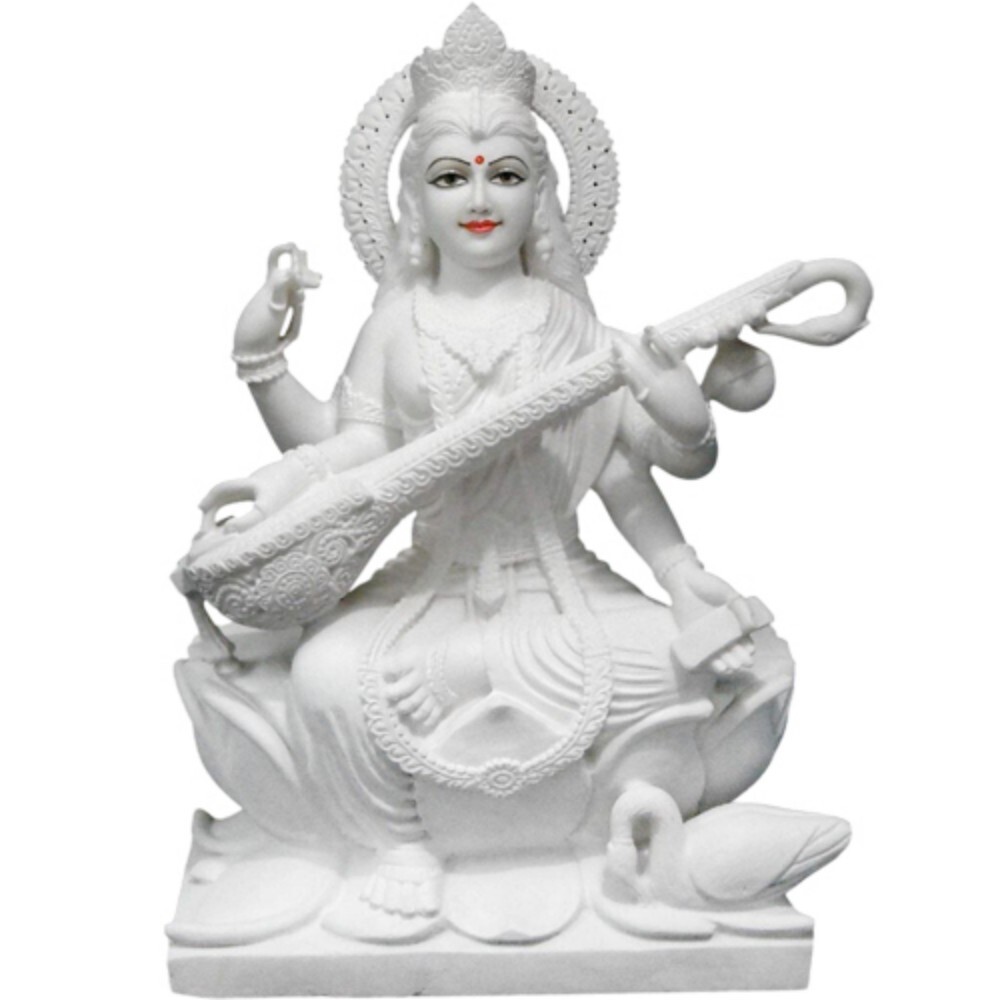 2 Ft Saraswati Maa Statues - Design Type: Modern