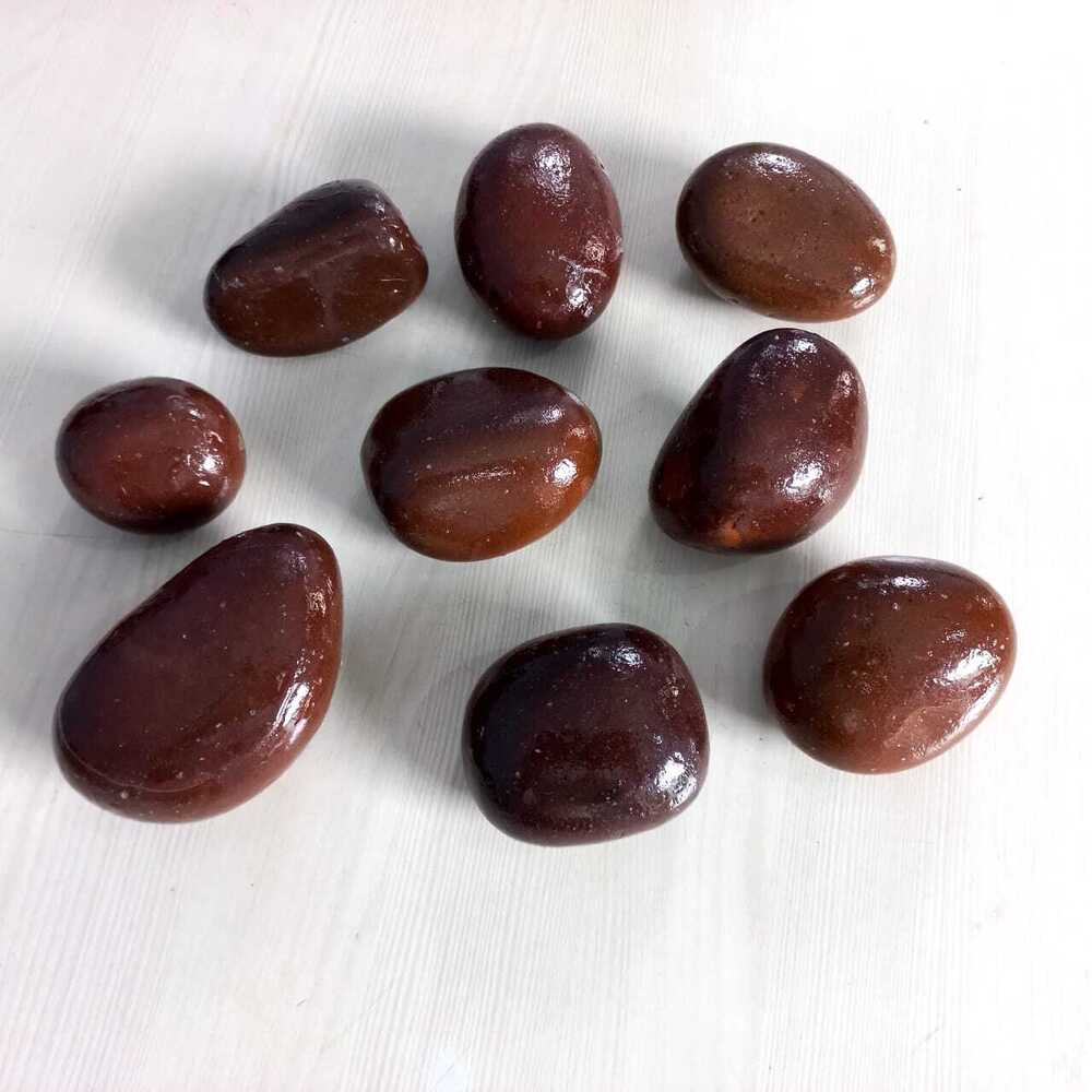 Polyurethane Coated High Polished Natural Black Pebbles For Garden Decoration And Landscaping And Flooring - Natural Stone Type: Granite