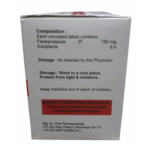 150mg Fenbendazole Tablets - Origin: India