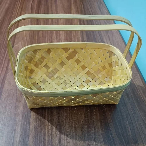 Brown Rectangular Bamboo Fruit Basket - Feature: Eco-friendly