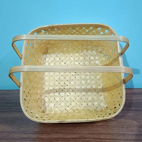 Square Bamboo Plain Basket - Color: Brown