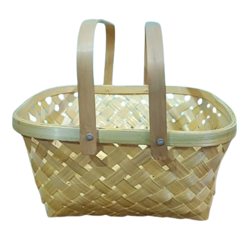 Brown Bamboo Handle Basket - Feature: Durable